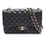 Chanel Large Matelassé Classic Double Flap Schultertasche Schwarz