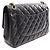 Borsa a tracolla Chanel Large Matelassé 30 Classic Double Flap Nero - vista 2