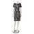 Diane von Furstenberg Vestido de Seda Geométrico ODA Negro Blanco Naranja