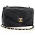 Borsa a tracolla con catena CHANEL V stitch in pelle d'agnello nera e oro CC Auth 195911V Nero D'oro
