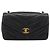 Borsa a tracolla con catena CHANEL V stitch in pelle d'agnello nera e oro CC Auth 195911V Nero D'oro - vista 13