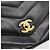 Borsa a tracolla con catena CHANEL V stitch in pelle d'agnello nera e oro CC Auth 195911V Nero D'oro - vista 18