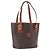 Céline Borsa a mano CELINE Macadam Canvas PVC Leather Brown Gold Auth 195700 Marrone D'oro