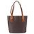 Céline Borsa a mano CELINE Macadam Canvas PVC Leather Brown Gold Auth 195700 Marrone D'oro - vista 2