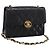 Borsa CHANEL Mini Matelasse 17 con catena in pelle d'agnello nera e oro CC Auth 196466SAV Nero D'oro