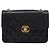Borsa CHANEL Mini Matelasse 17 con catena in pelle d'agnello nera e oro CC Auth 196466SAV Nero D'oro - vista 13