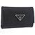 Saffiano PRADA Safifano Leather Key Case Leather Black Auth 183512A