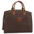 Céline Borsa a mano CELINE Macadam Canvas PVC Pelle Marrone Oro Auth 196285 D'oro
