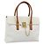 Céline Borsa a mano CELINE Macadam Canvas PVC Leather White Gold Auth 195994 Bianco D'oro