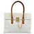 Céline Borsa a mano CELINE Macadam Canvas PVC Leather White Gold Auth 195994 Bianco D'oro - vista 13