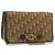 Borsa a tracolla con catena Christian Dior Trotter Canvas Beige Gold Auth 195716 D'oro