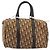 Borsa Boston Christian Dior Trotter Canvas Beige Oro Auth 186961 D'oro - vista 13