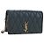 SAINT LAURENT Borsa a tracolla con catena Cassandra Angie in pelle Navy Gold Auth 193424M D'oro Blu navy