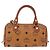Borsa MCM Logogram Vicetos Mini Boston Bag PVC Leather 2way Brown Gold Auth 193348 Marrone D'oro - vista 2