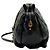 Bolsa de ombro acolchoada em couro preto Salvatore Ferragamo com laço - vista 2