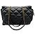 Bolsa de ombro acolchoada em couro preto Salvatore Ferragamo com laço - vista 3