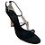 Giuseppe Zanotti Black Crystal Embellished Strappy Satin Sandals