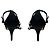 Giuseppe Zanotti Black Crystal Embellished Strappy Satin Sandals - view 5