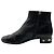 Stivaletti Chanel in pelle nera con tacco impreziosito da perle Nero - vista 3