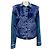 L'Agence Blue Denim Carolina Jacke mit blauem Shearling-Weste-Overlay