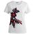 Top de algodón de manga corta Barrie White Multi Knit Patchwork Applique Blanco