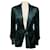 Veste en soie Yves Saint Laurent RARE vert forêt avec ceinture à nouer  - vue 1