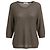 Autre Marque Pull en maille de lin et coton à sequins micro Taupe / Silver à manches trois quarts Amina Rubinacci Marron
