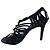 Chanel RARE Vintage 1999 Sandali Caged in Raso Nero con Fiocco e Strass - vista 3