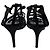 Chanel RARE Vintage 1999 Sandali Caged in Raso Nero con Fiocco e Strass - vista 5