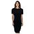 Vestido Chanel preto 2018 em malha canelada de piqué de algodão texturizado com mangas curtas e placa com logo CC - vista 8