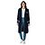 Abrigo de cachemira largo Kiton azul marino / blanco con ribete a rayas de grosgrain - vista 8