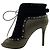 Stivaletti stringati peep toe Alexander McQueen in camoscio nero / pelle con borchie dorate - vista 3