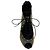 Stivaletti stringati peep toe Alexander McQueen in camoscio nero / pelle con borchie dorate - vista 4