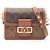 Borsa a tracolla Louis Vuitton Dauphine Mini Monogram Reverse Marrone Beige