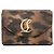 Portefeuille en cuir tri-fold à imprimé léopard Christian Louboutin Marron