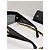 Chanel Rectangular Sunglasses with Gold Chain - Black - view 8