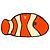 Pochette Chanel Coco Beach 26 Clownfish in pelle Nero Bianco Arancione