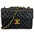 Borsa a tracolla Chanel in pelle verniciata nera Nero
