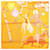 Hermès Carré 90 "Tea for Two" Silk handkerchief in Orange  - view 11