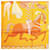 Hermès Carré 90 "Tea for Two" Silk handkerchief in Orange  - view 12