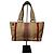 Borsa Burberry in tela e pelle a righe Nero Bianco Rosso Beige