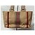 Borsa Burberry in tela e pelle a righe Nero Bianco Rosso Beige - vista 11