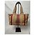 Borsa Burberry in tela e pelle a righe Nero Bianco Rosso Beige - vista 2