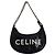 Céline Borsa CELINE Ava Chain in pelle nera glitterata Nero Bianco