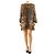 Saint Laurent Mini vestido de seda marrón con estampado de leopardo - size UK 10 Castaño