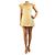 Autre Marque Mini abito giallo in jacquard floreale - size UK 8