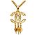 Collana a catena Chanel Vintage Coco Mark Rogue D'oro - vista 2