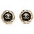 Orecchini Chanel Vintage Coco Mark Nero D'oro