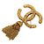 Spilla a frange Chanel Vintage Coco Mark Lava D'oro
