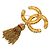 Spilla a frange Chanel Vintage Coco Mark Lava D'oro - vista 2